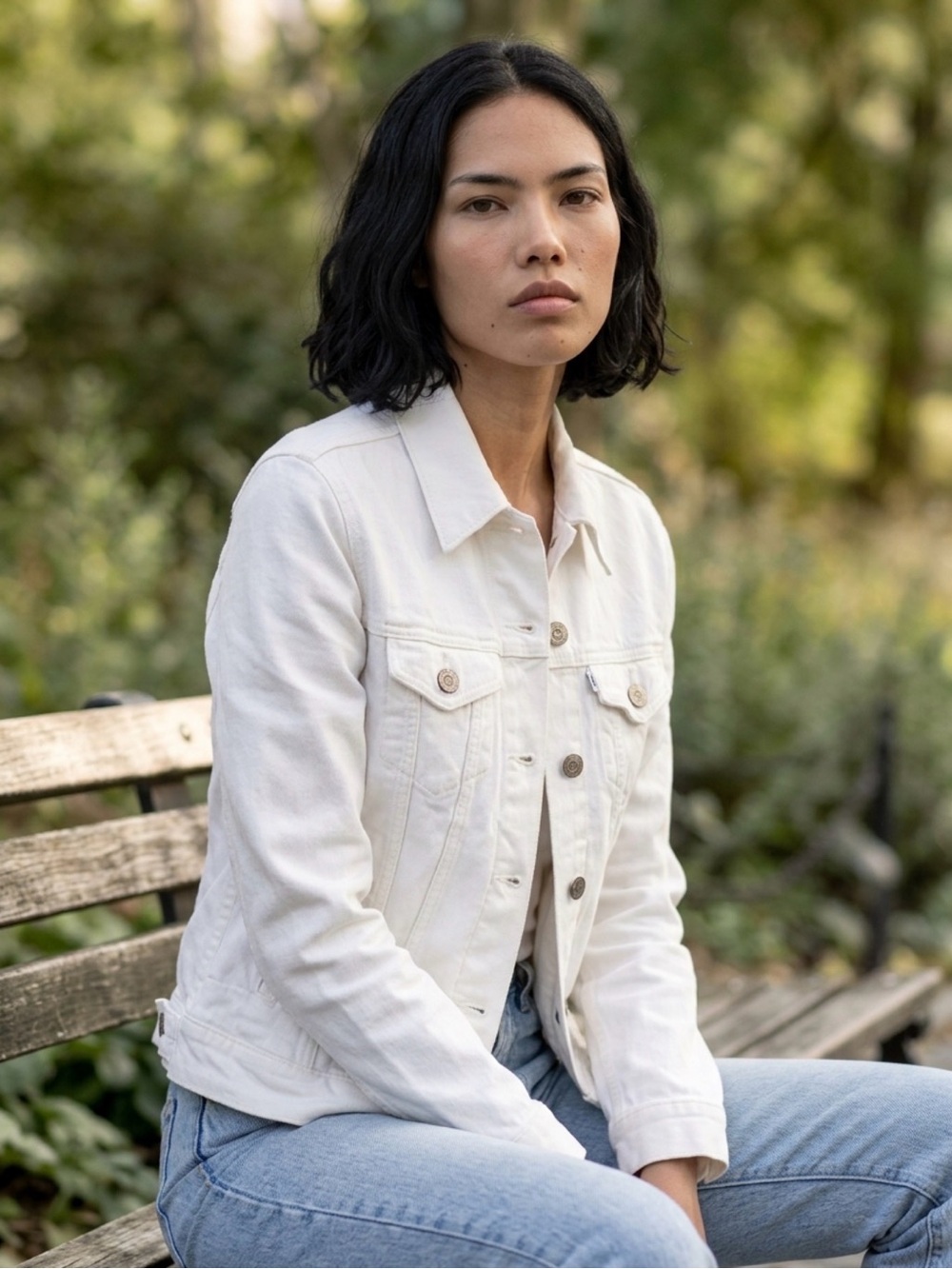Levi’s White Denim Jacket – Size XS
